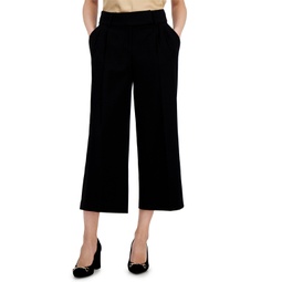 Womens Mid-Rise Cropped Trouser Pants