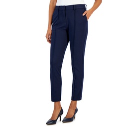 Womens Piped-Seam Slim Ankle Pants