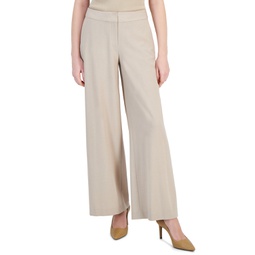 Womens Wide-Leg Career Pants