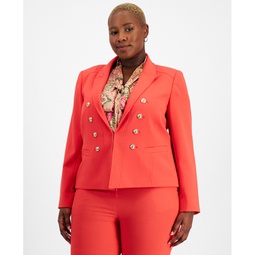 Plus Size Faux Double-Breasted Blazer