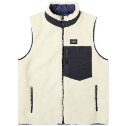 Taion Reversible Fleece Down Vest Navy & Ivory
