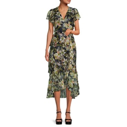 Blaire Floral Belted Midi Dress