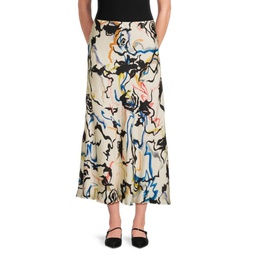 Beth Abstract Print Midi Skirt