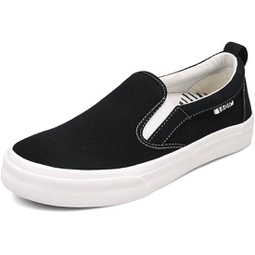 Taos Footwear Womens Rubber Soul Black/White Canvas Sneaker 8.5 M US