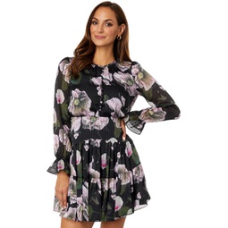 Womens Ted Baker Yassley Long Sleeve Button-Up Tiered Mini Dress