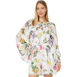 Ted Baker Ruffle Playsuit with Blouson Sleeves
