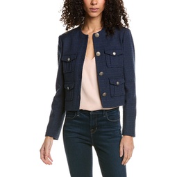 cropped boucle wool-blend jacket