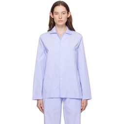 Blue Long Sleeve Pyjama Shirt 241482F079038