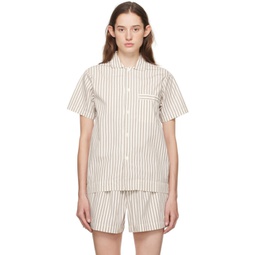 Off-White & Brown Short Sleeve Pyjama Shirt 241482F079034