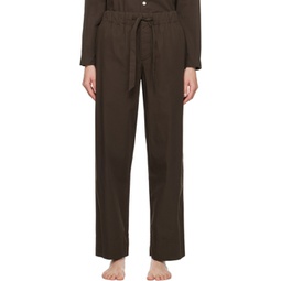 Brown Drawstring Pyjama Pants 241482F079021