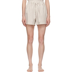 Off-White & Brown Drawstring Pyjama Shorts 241482F079029
