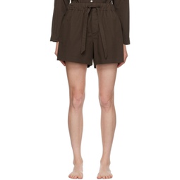 Brown Drawstring Pyjama Shorts 241482F079030