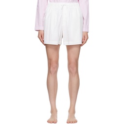 White Drawstring Pyjama Shorts 241482F079032