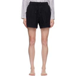 Black Drawstring Pyjama Shorts 241482F079075