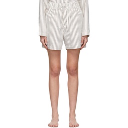Brown & Off-White Stripe Pyjama Shorts 221482F079008