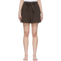 Brown Organic Cotton Pyjama Shorts 221482F079028