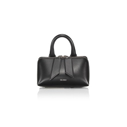 Leather Geometric Top Handle Bag