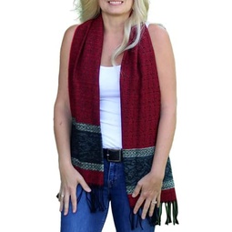 The Celtic Ranch Detailed Woven Celtic Scarf, Womens Fringe Scarf, Wool and Chenille Blend, 15 Inches x 62 Inches