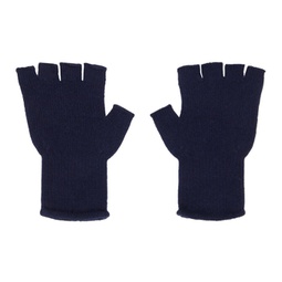SSENSE Exclusive Navy Heavy Fingerless Gloves 241014M135002