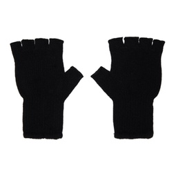 Black Heavy Fingerless Gloves 232014M135003