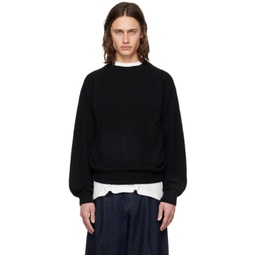 Black Simple Sweater 241014M201004