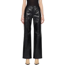 Black Bonnie Faux-Leather Trousers 241115F087004