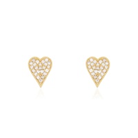 diamond pave heart stud earrings