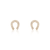 mini diamond horseshoe stud earrings