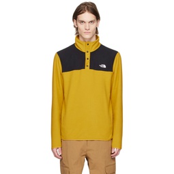 Yellow   Black Glacier Snap Sweatshirt 231802M204004