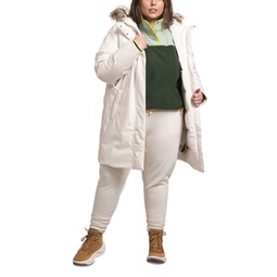 Plus Size Arctic Faux-Fur-Trim Hooded Coat