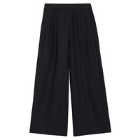 Pleated Low-Rise Wide-Leg Pants
