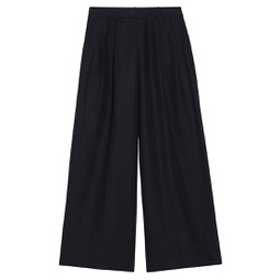 Pleated Low-Rise Wide-Leg Pants