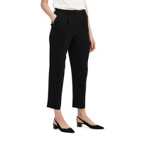 Checkered Pleated Crop Trousers