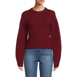 Ribbed Merino Wool Blend Sweater