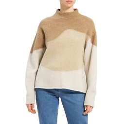 Tricolor Brushed Intarsia Sweater