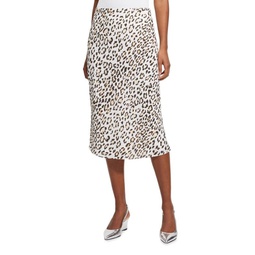 Leopard Print Midi Slip Skirt