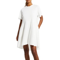 tiered linen-blend dress