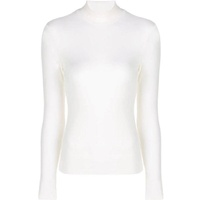 womens thin ribbed turtle mock neck top ivory