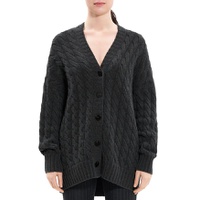 Felted Cable Knit Long Cardigan