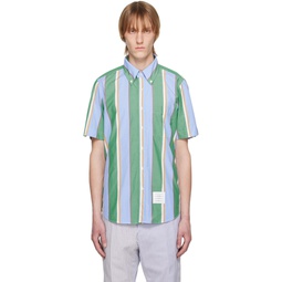 Green Striped Shirt 231381M192033