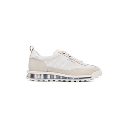 White   Beige Tech Runner Sneakers 231381M237009