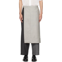 Gray Layered Trousers 232381M191005