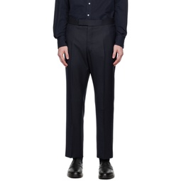 Navy Super 120s Trousers 241381M191014