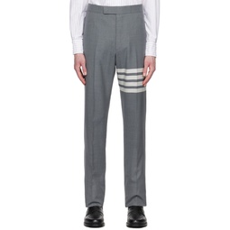 Gray Backstrap Trousers 231381M196010
