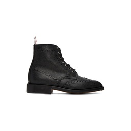 Black Classic Wingtip Boots 231381M223000