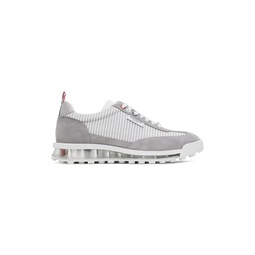 White   Gray Tech Runner Sneakers 241381M237012