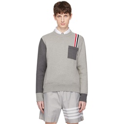 Gray RWB Stripe Sweater 241381M201022