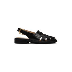 Black Slingback Cutout Sandals 241381M234000