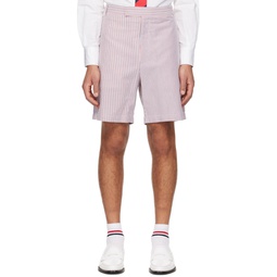 White   Red Striped Shorts 241381M193015