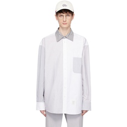 Gray   White Funmix Shirt 241381M192011
